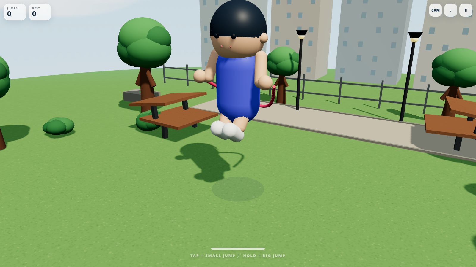 無限縄跳びの実際のプレイ画面